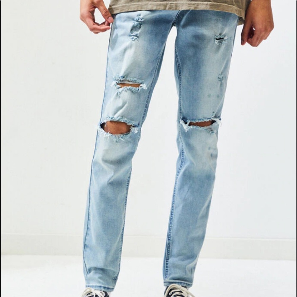 pacsun  men’s jeans light rip jeans skinny 31x32